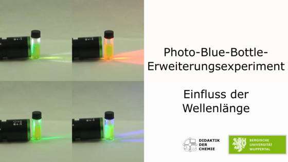 Photo-Blue-Bottle Erweiterungsexperiment: Einfluss der Lichtfarbe
